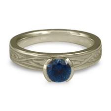 Extra Narrow Papyrus Engagement Ring in Sri Lankan Sapphire