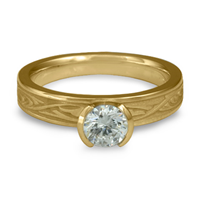 Extra Narrow Papyrus Engagement Ring in 14K Yellow Gold