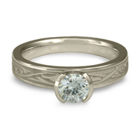 Extra Narrow Papyrus Engagement Ring in Platinum