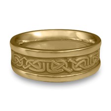 Extra Narrow Self Bordered Labyrinth Wedding Ring in 14K Yellow Gold