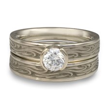 Extra Narrow Starry Night Bridal Ring Set in Diamond