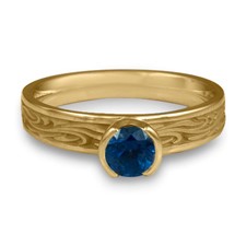 Extra Narrow Starry Night Engagement Ring in Sri Lankan Sapphire