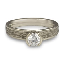 Extra Narrow Starry Night Engagement Ring in Diamond