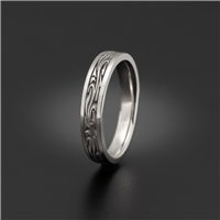 Extra Narrow Starry Night Wedding Ring in 18K White Gold
