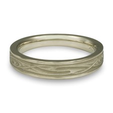 Extra Narrow Yin Yang Wedding Ring in 18K White Gold