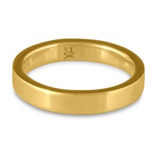 Flat Comfort Fit Wedding Ring 4mm in 18K Yellow Gold