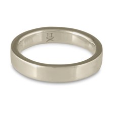 Flat Comfort Fit Wedding Ring 5mm in 14K White Gold