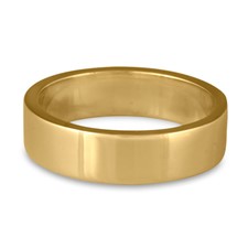 Flat Comfort Fit Wedding Ring 6mm in 14K Yellow Gold