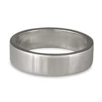 Flat Comfort Fit Wedding Ring 6mm in Platinum