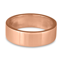 Flat Comfort Fit Wedding Ring 7mm in 14K Rose Gold