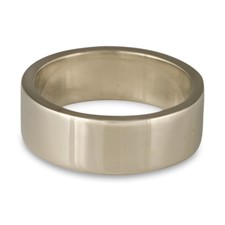 Flat Comfort Fit Wedding Ring 8mm in 14K White Gold