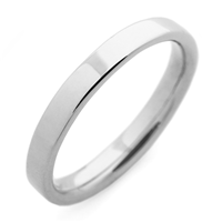 Flat Topped Comfort Fit Wedding Ring 3mm in Platinum