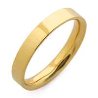 Flat Topped Comfort Fit Wedding Ring 4mm in 14K Yellow Gold