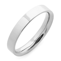 Flat Topped Comfort Fit Wedding Ring 4mm in Platinum