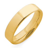 Flat Topped Comfort Fit Wedding Ring 5mm in 14K Yellow Gold