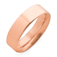 Flat Topped Comfort Fit Wedding Ring 6mm in 14K Rose Gold