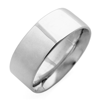 Flat Topped Comfort Fit Wedding Ring 8mm in Platinum