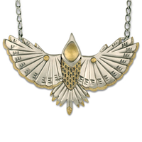 Flicker Necklace in 14K Yellow Gold Design w Sterling Silver Base