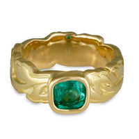 Flores Emerald Ring in 18K Yellow Gold