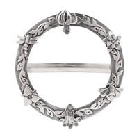 Flower Garden Scarf Ring in Sterling Silver