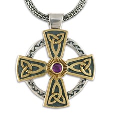 Grant s Cross  in 14K Yellow Gold Design w Sterling Silver Base