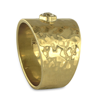 Hammered Statement Ring in 18K Yellow Gold