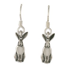 Hare Earrings  in Sterling Silver