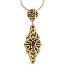 Kalisi Pendant with Marquis in 14K Yellow Gold Design w Sterling Silver Base