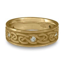 Medium Infinity Wedding Ring with Gems in 14K Yellow Gold