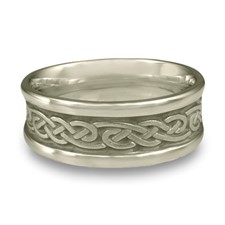Medium Self Bordered Infinity Wedding Ring in Platinum