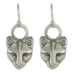 Mountain Lion Earrings Small in Sterling Silver