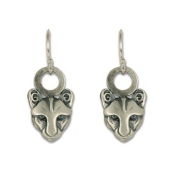 Mountain Lion Extra Small Earrings in Sterling Silver