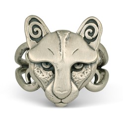 Mountain Lion Ring Small Sterling Silver in Sterling Silver