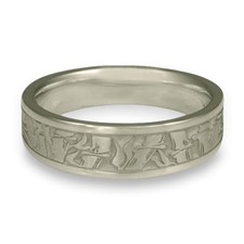 Narrow Bamboo Wedding Ring in Stainless Steel