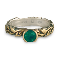 Narrow Borderless Flores Engagement Ring in Emerald