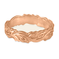 Narrow Borderless Flores Wedding Ring in 18K Rose Gold
