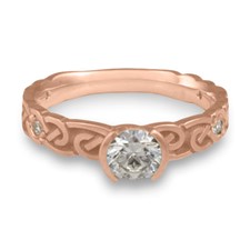 Narrow Borderless Infinity Engagement Ring with Gems in 14K Rose Gold