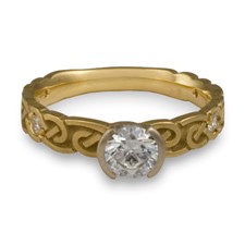 Narrow Borderless Infinity Engagement Ring with Gems in 14K Yellow Gold