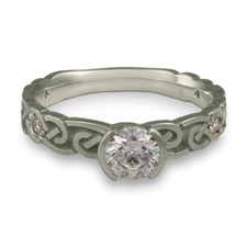 Narrow Borderless Infinity Engagement Ring with Gems in Diamond