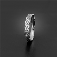Narrow Borderless Infinity Wedding Ring in 18K White Gold
