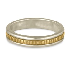 Narrow Bridges Wedding Ring in 14K White Gold Borders w 14K Yellow Gold Center