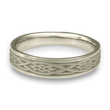 Narrow Celtic Diamond Wedding Ring in Platinum