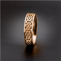 Narrow Celtic Link Wedding Ring in 14K Rose Gold