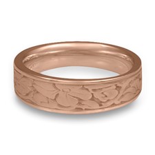 Narrow Cherry Blossom Wedding Ring in 14K Rose Gold