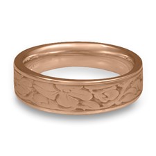 Narrow Cherry Blossom Wedding Ring in 18K Rose Gold