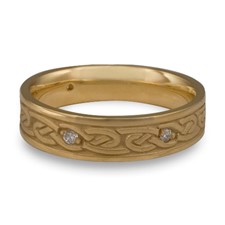 Narrow Infinity Wedding Ring with Gems in Diamond