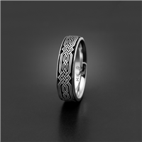 Narrow Persian Wedding Ring in 14K White Gold