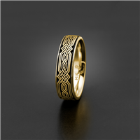 Narrow Persian Wedding Ring in 14K Yellow Gold