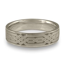 Narrow Persian Wedding Ring in 14K White Gold