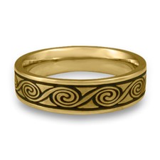 Narrow Rolling Moon Wedding Ring in 18K Yellow Gold